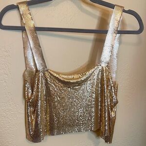 Sequin gold super crop top/bra top